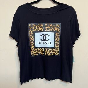 The Spring Shop Black Leopard Print Women's Tee